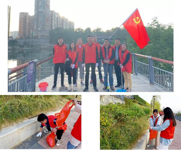 团市委开展“河小青”文明创建志愿服务活动.